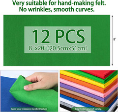 12 Rolls 8″X20″ 1.4Mm Thick Soft Felt Fabric Sheets – 12 Assorted Morandi Colors