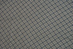Flour Feed Sack Material Cream Blue Gray Brown Checkered VTG