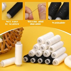 ZMAAGG Sewing Thread, 200 Yards Per Roll Black Thread for Sewing, 2