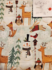 WOODLAND ANIMAL CHRISTMAS THEME FABRIC 40X65 & 20X36