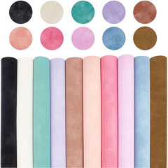 10Pcs 10 Colors Faux Suede PU Leather Fabric Soft Smooth Frosted Synthetic