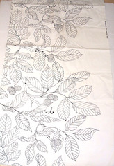 IKEA Fabric 2004 Maria Astrom Botanical Leaf Print Heavy Cotton 59″ x 64″