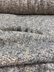 LUXE Smoke Gray Wool Bouclé with Metallic Gold Lurex — 61″ Wide Midweight—ITALY