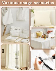FIVEIZERO 100% Cotton Muslin Fabric by The 1 yard pre cut, Natural Unbleached
