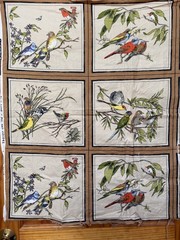 Vintage Piece unused FABRIC signed BIRD LAND all VAT Colors Screenprint 36×30