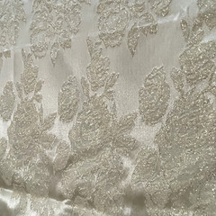 Floral Gold Satin Jacquard Brocade Fabric – 60″ Wide x 1.30 Yards