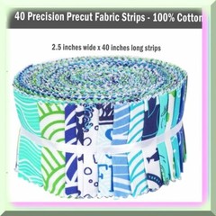 Ocean Breeze Cotton Quilt Fabric Kit 40 Precut Strips