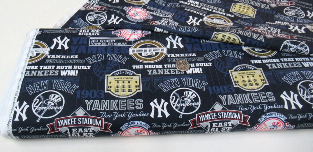 Cooperstown MLB NY YANKEES cotton fabric BY THE YARD (60252) Historic Stadium