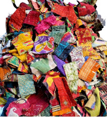 Vintage Kantha quilt scraps, Pre Cut Kantha Square Fabric Bohemian Charm Pack 50