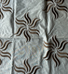 Ground Works Starburst Silk Aqua 24″x24″ Designer Fabric Remnant