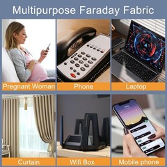 43″ W × 39″ L Faraday Fabric for Data Protection – Versatile Conductive Material