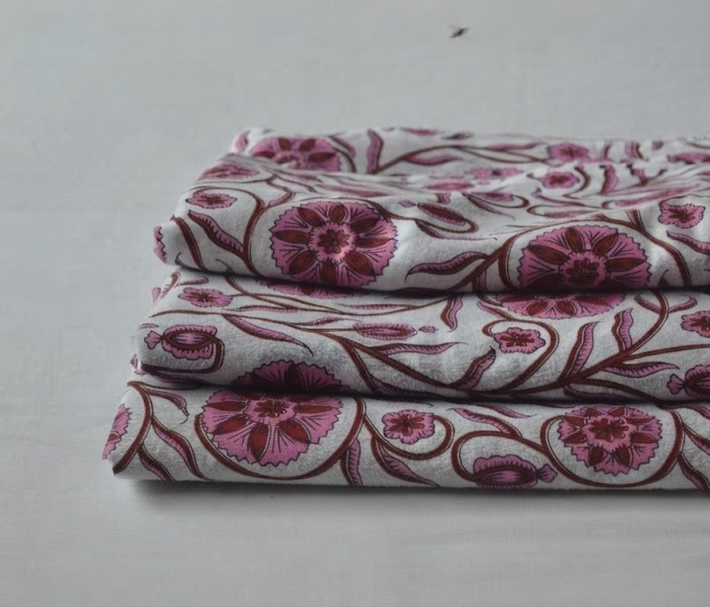 10 Yard Hand Block Flannel Fabric 60 Inch Width Winter Textile Collection FC-14