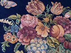 UPHOLSTERY PANEL~Wall Tapestry~EMBROIDERED FABRIC~Old Masters Still Life~SQUIRRL