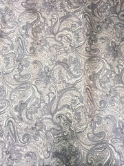 Paisley Print NON-STATIC Viscose Satin Feel Material Fabric BTY 60″W -Grey