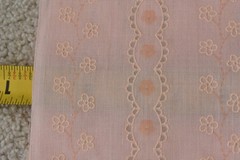 By 1/2 Yd, 37″ Wide, Light-Weight Faux-Eyelet on Pastel-Peach Poly-Cotton, V912
