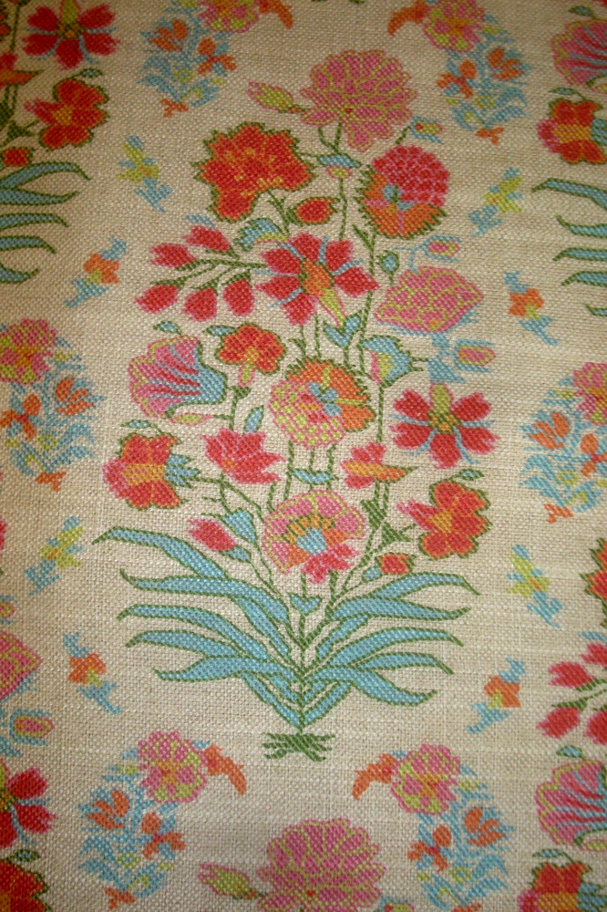 3.5 yds Pindler Fabric Asha Blossom Floral Linen Cotton Upholstery 54″x 126″ btp