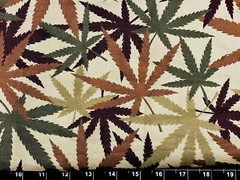 Tina Scrap 420 Cannabis Marijuana Camo Camouflage Pot Weed Cotton Fabric 9”x21”
