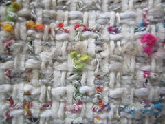 Beaux by Zinc Textiles 63″x57″W Calico Boucle Orange Pink Teal White Grey Green