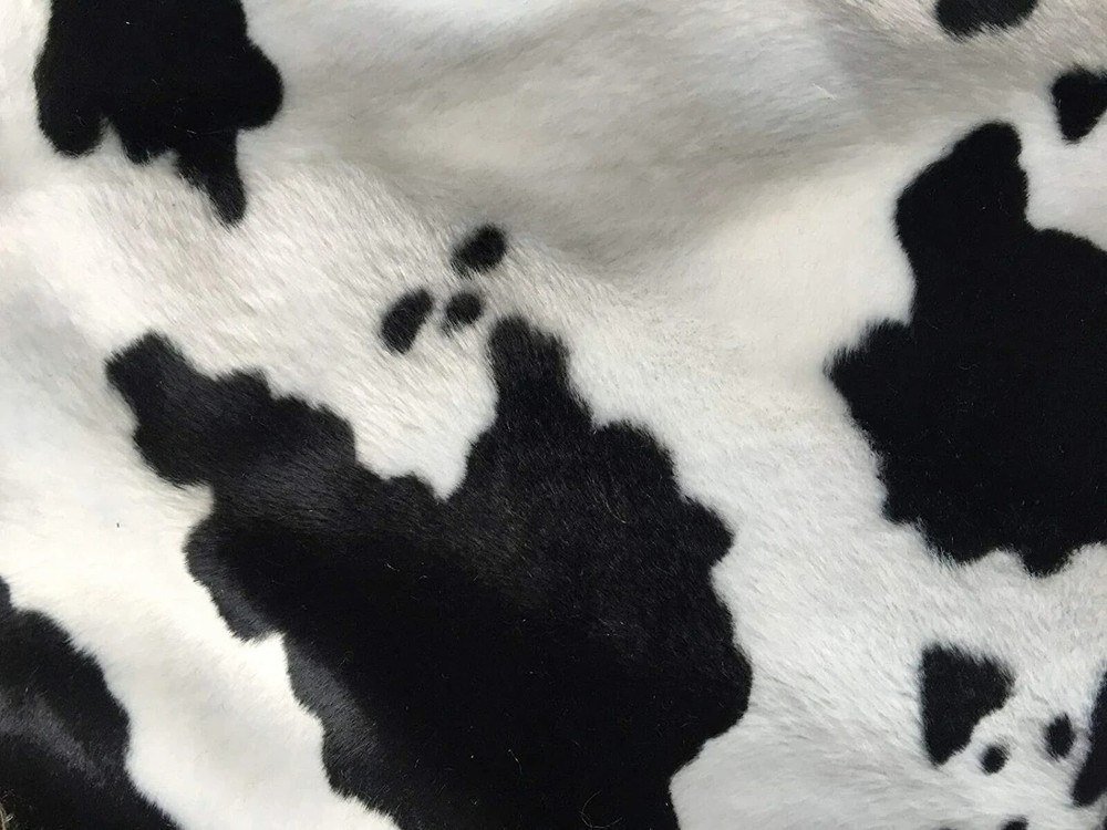 Cow Print Velboa Faux Fur Fabric by the Yard – 58/60″ Wide, Soft & Stretchy
