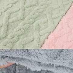 Thickend Jacquard Flannel Fabric for Pajama Soft Warm Blanket Cushion DIY Sewing