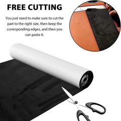 Premium Black Suede Fabric Wrap Self-Adhesive Interior Film for Car Decor