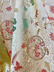 Mira LIGHT GOLD Floral Brocade Chinese Satin Fabric by the Yard – 10137
