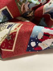 Christmas Novelty Squares by Makower uk Metallic Cotton Fabric Panel 23″ x 44″