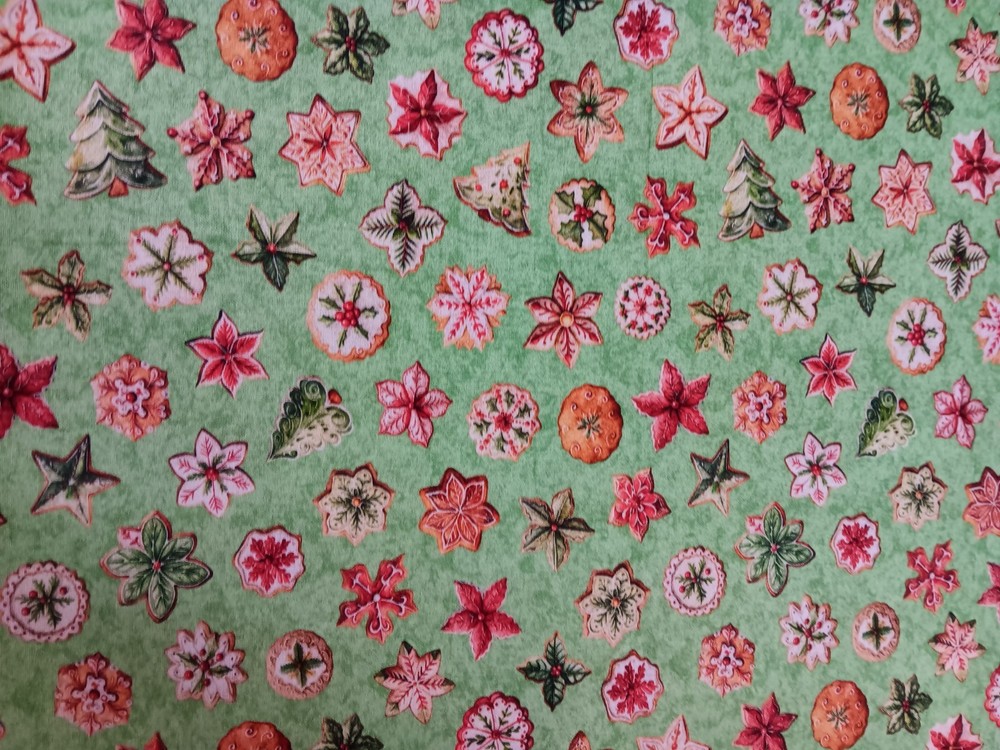 Cotton Quilt Sew Fabric Digital Print CHRISTMAS COOKIES Soft Brushed Cotton BTY