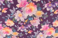 2.0 Yards Timeless Treasures Fabric Quilter’s Garden Eaton Purple Pink Flowers