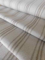 Grain Sack | Feed Sack Fabric | Tan 12 Stripe | Beige Background | 54″ Wide