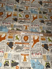 MODA Animal Park Fun 100% cotton fabric yard 36×44 Animals on Dove tone 20965 11