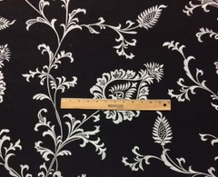 Koplavitch & Zimmer Sroboda Black EMBROIDERED FLORAL 100% SILK FABRIC BTY 52″W