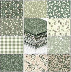 High-Quality Sage Green Fat Quarters – 18×22 Inches, Perfect for DIY Crafts