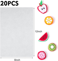 20Pcs White Felt Fabric Sheets 8 X 12 Inches Felt Squares Assorted Color Nonwove