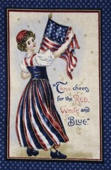 American Flag Cotton Fabric Patriotic Americana Ephemera Sew Quilt Blocks 6