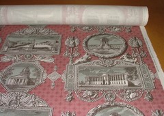 Marvic Textiles Curtain Fabric Les Vues De Paris Mulberry Upholstery Cushion