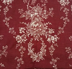 Waverly COUNTRY HOUSE TOILE French Country Fabric Red Cream Pastoral Design 2yd+