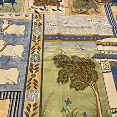 Jane Churchill Indian Summer Blue J312F-01 Fabric Remnant 26″ x 26″ Cowtan