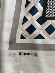 LANCEL Paris 1876 MOTIF GRAPHIC Print 100% SILK Square Scarf Foulard Fabric