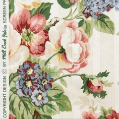 Vintage Mill Creek Floral Pastel MULTI Pink Cotton Drapery Pillow Fabric BTY