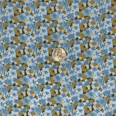Oakhurst Signature Floral Cotton Fabric Blue Flowers Tan Brown Mini Quilt 97×44