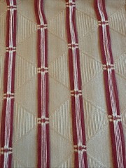 VTG NOS Damask Upholstery Fabric Gold Burgundy Red Stripe Jacquard 1 Yd X 56”