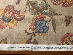 Kravet Vintage Cabala Printed Cotton Linen Fabric BTY Teflon Coated 14 Screens