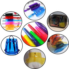 9 Pcs Clear PVC Vinyl, 21cmx30cm Fluorescent Solid Color Transparent Waterproof