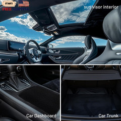 Suede Auto Headliner Fabric 98″ L × 60″ W with Foam Backing – Black Interior Rep