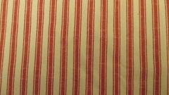 Red OFF WHITE RAILROAD STRIPE COTTON PILLOW TICKING P/Kaufman 2yd 16″ x56