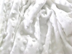 WHITE MINKY CUDDLE DIMPLE DOT PLUSH KNIT SEW QUILT CRAFT FABRIC BTY & PRECUTS
