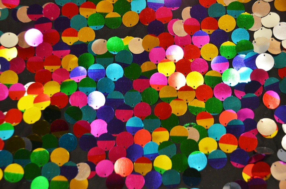 Rainbow Paillette Sequins Fabric | Multicolor Fish Scale Sequins Fabric | 52″ |