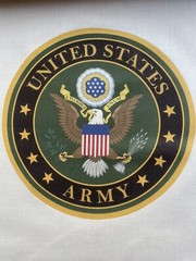1 United States Army Seal Quilt Block “Veteran Material Military Smaller 5″ logo