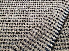 2.25YD MCLAURIN & PIERCY Stonington Indigo Viscose Wool Poly Mohair Heavy Fabric